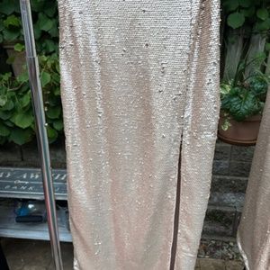 NWT Honey Punch Sequin Skirt with Front Slit